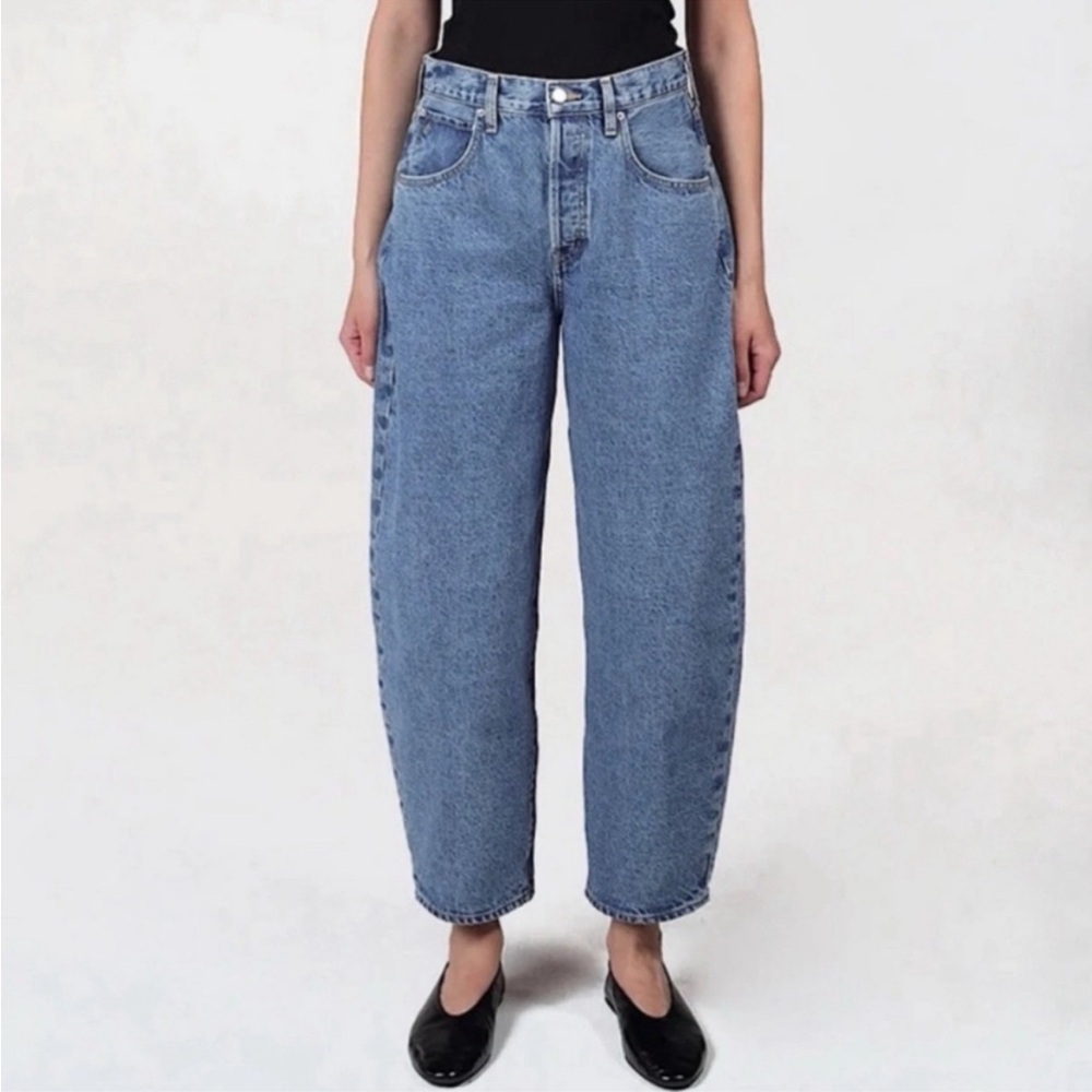 Etica Ethically Made Iris Relaxed Barrel Jean Fistral Blue‎ Cotton Tapered Sz 28